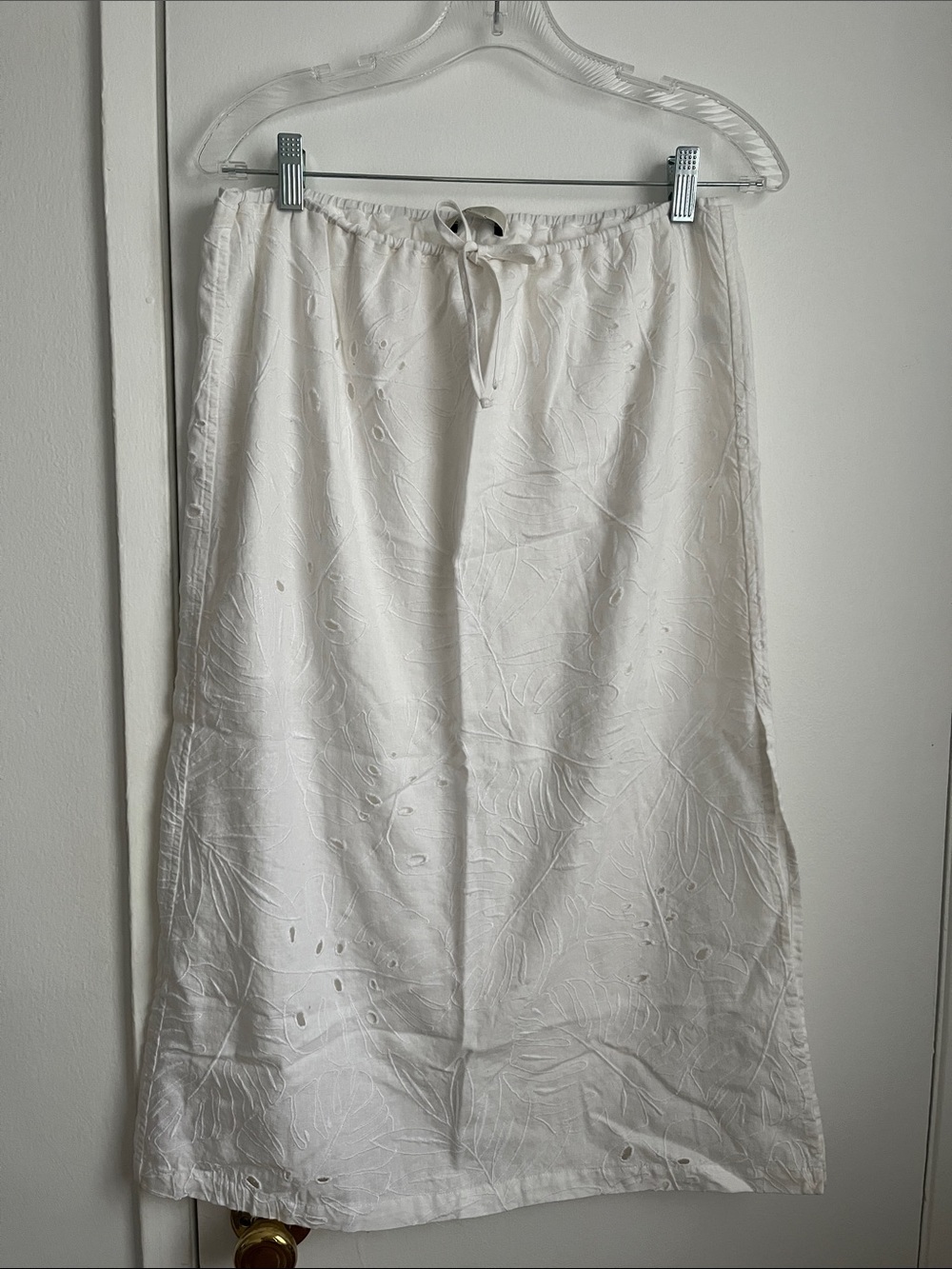 Onia White Eyelet Midi Skirt